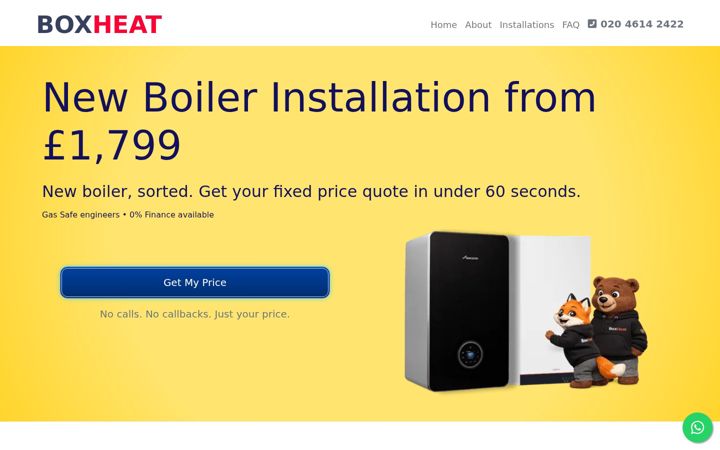Screenshot ta' boxheat.co.uk