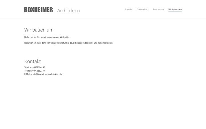 Screenshot of boxheimer-architekten.de