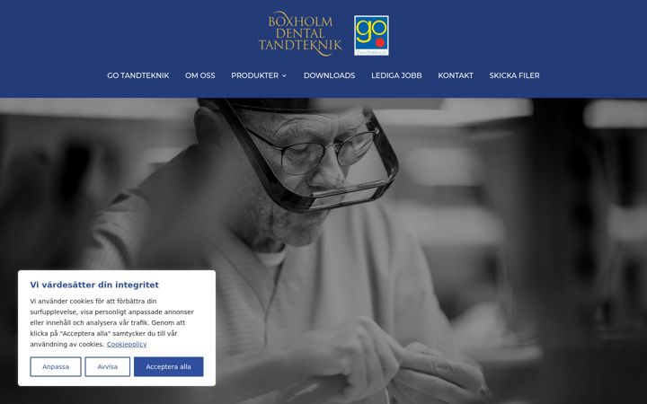 Screenshot of boxholmdental.se