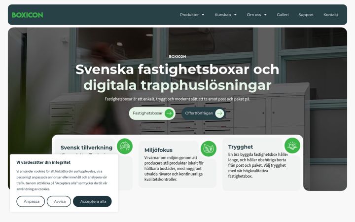 Screenshot of boxicon.se