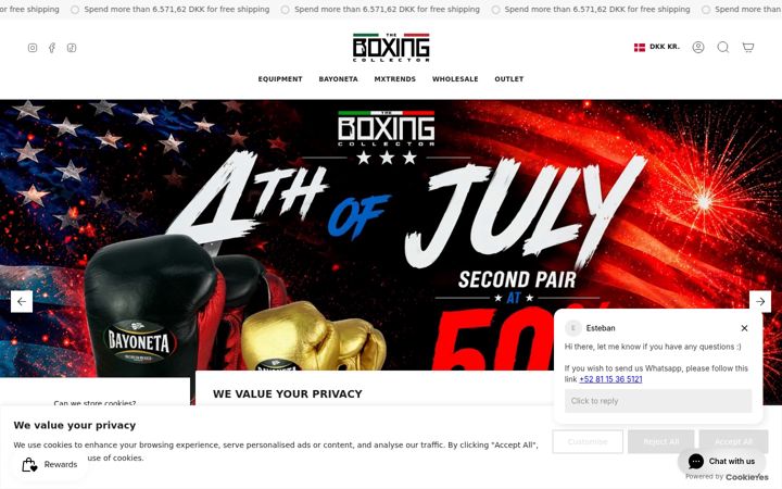 Screenshot of boxingcollector.com