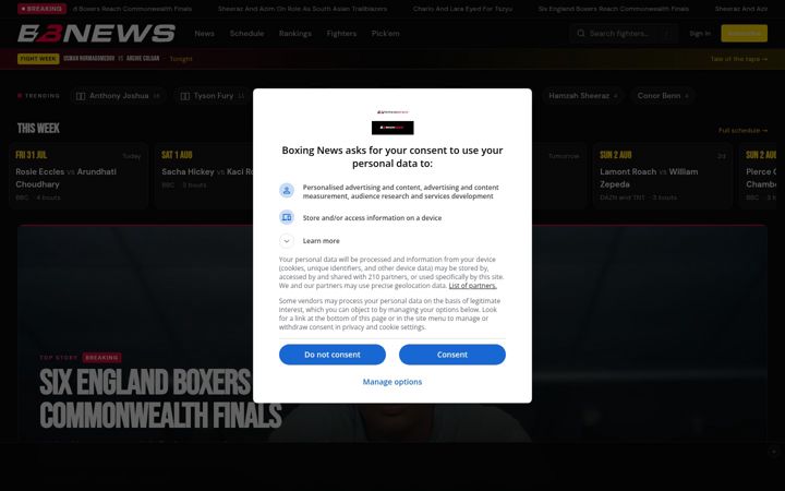Screenshot of boxingnews.com