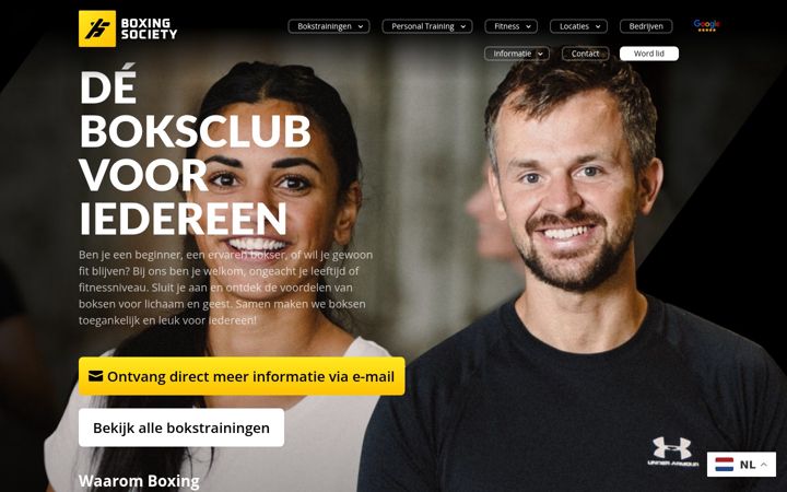 Screenshot ta' boxingsociety.nl