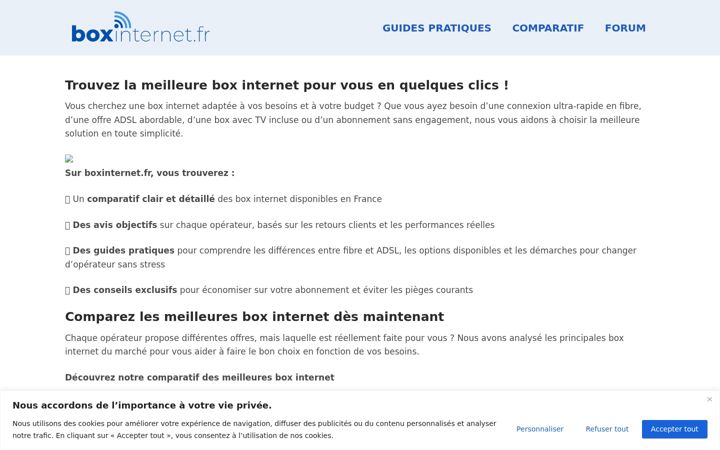 Screenshot stránky boxinternet.fr