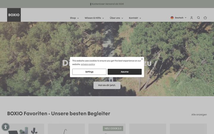 Screenshot of boxio.de