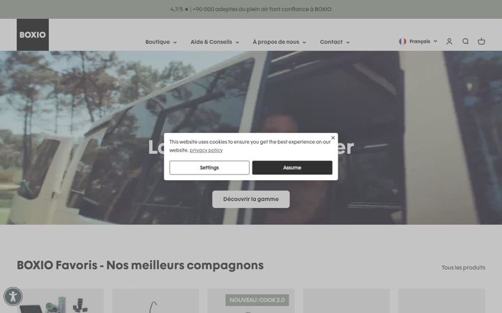 Screenshot of boxio.fr