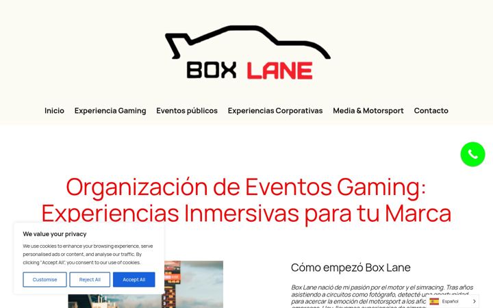 Screenshot of boxlane.es