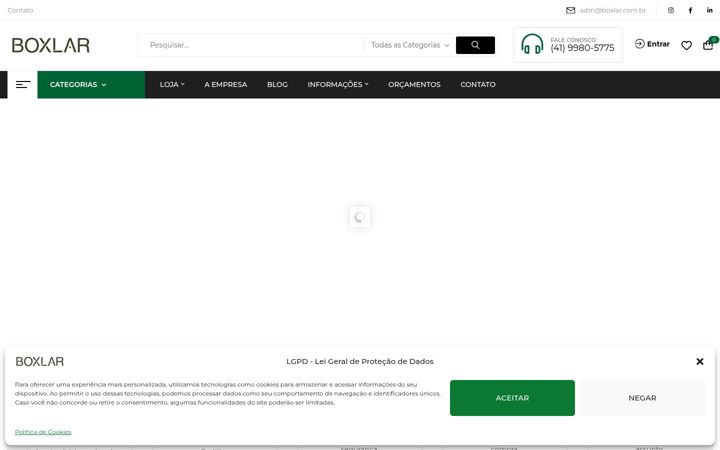 Screenshot of boxlar.com.br