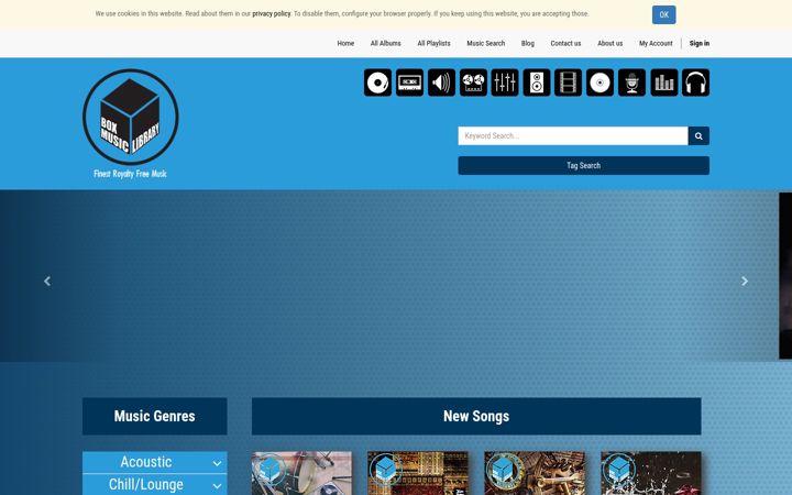 Screenshot of boxmusiclibrary.de