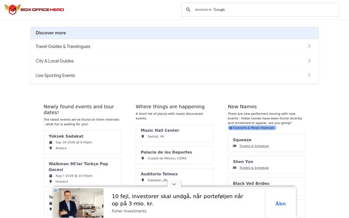 Screenshot of boxofficehero.com