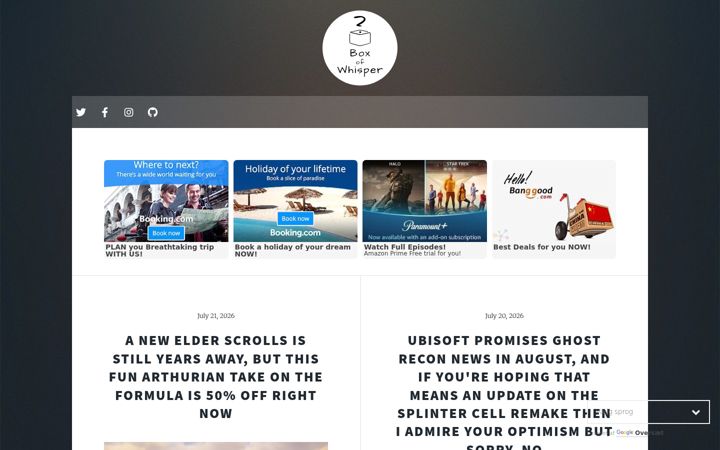 Screenshot του boxofwhisper.com