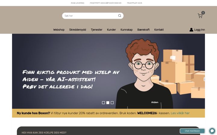 Screenshot of boxon.no
