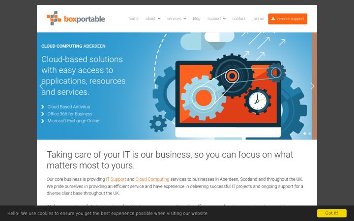 Screenshot ta' boxportable.com