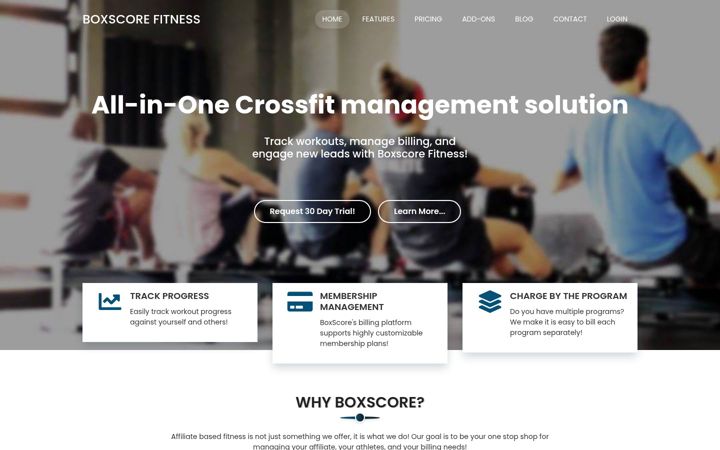 Screenshot of boxscorefitness.com