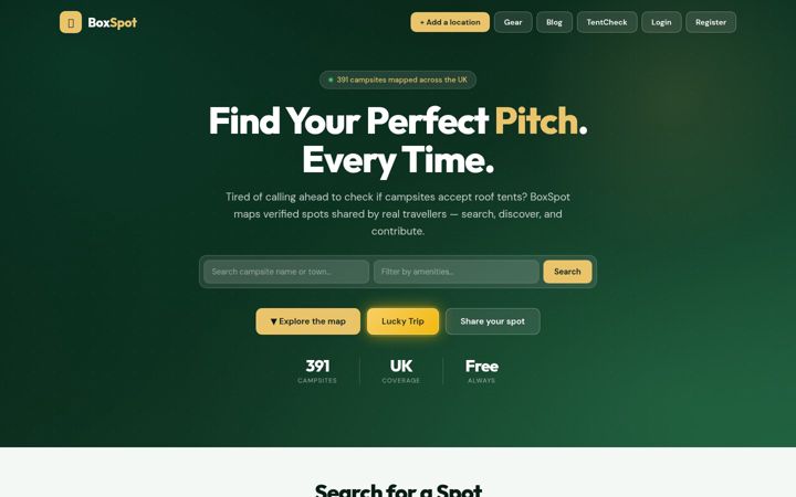 Screenshot of boxspot.uk