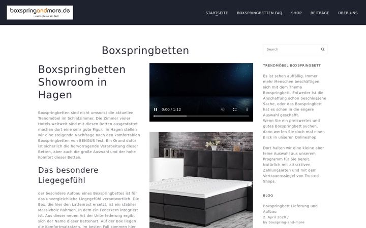 Screenshot of boxspring-and-more.de
