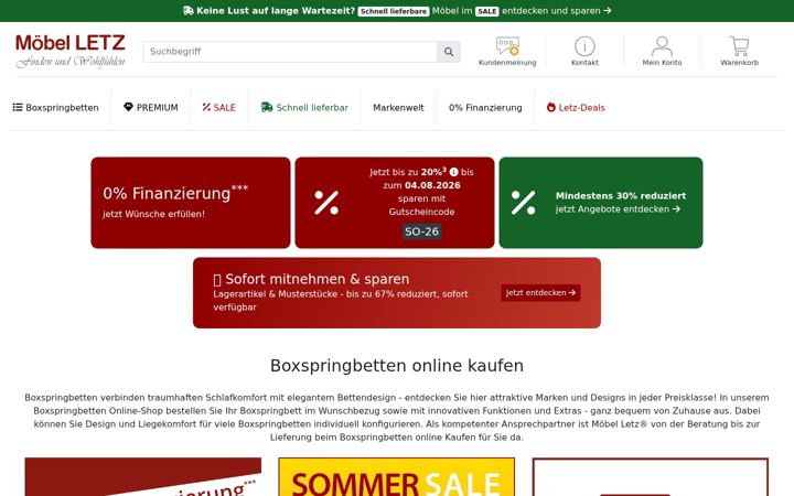 Screenshot of boxspringbetten-online-kaufen.de
