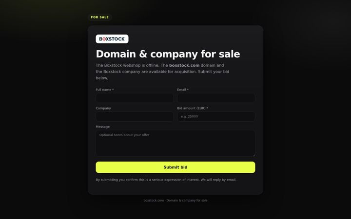 Screenshot of boxstock.com