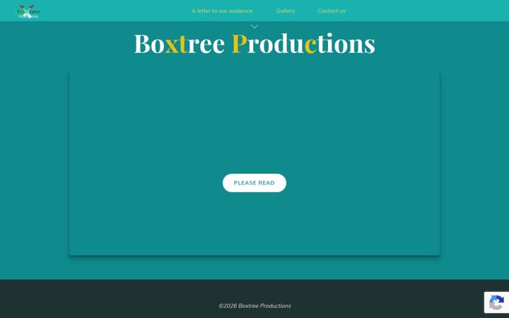 Screenshot ta' boxtreeproductions.co.uk