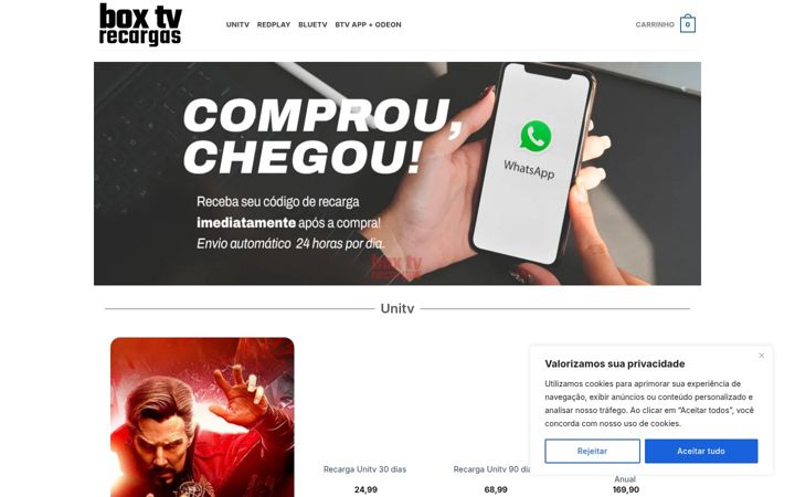 Posnetek zaslona boxtvrecargas.com.br