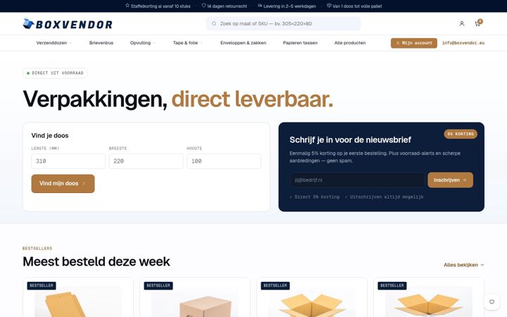 Screenshot of boxvendor.nl