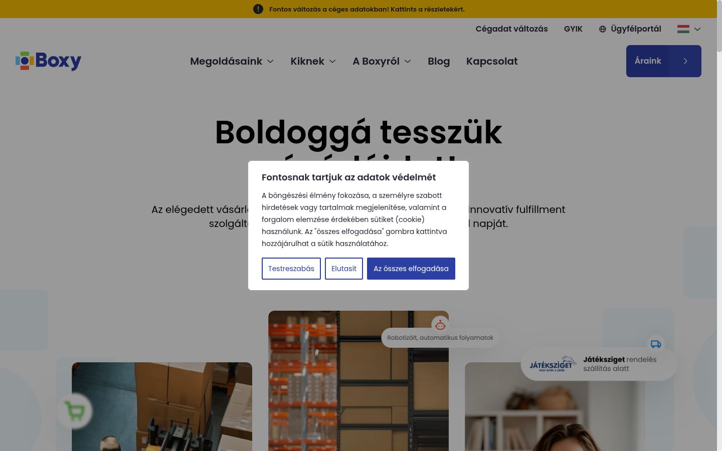 Screenshot del banner di consenso mostrato prima di qualsiasi interazione