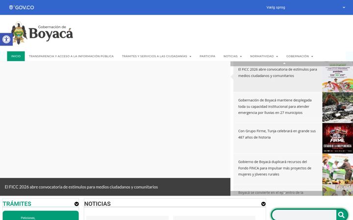 Zrzut ekranu boyaca.gov.co