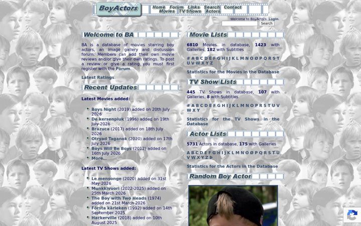 Screenshot of boyactors.org.uk