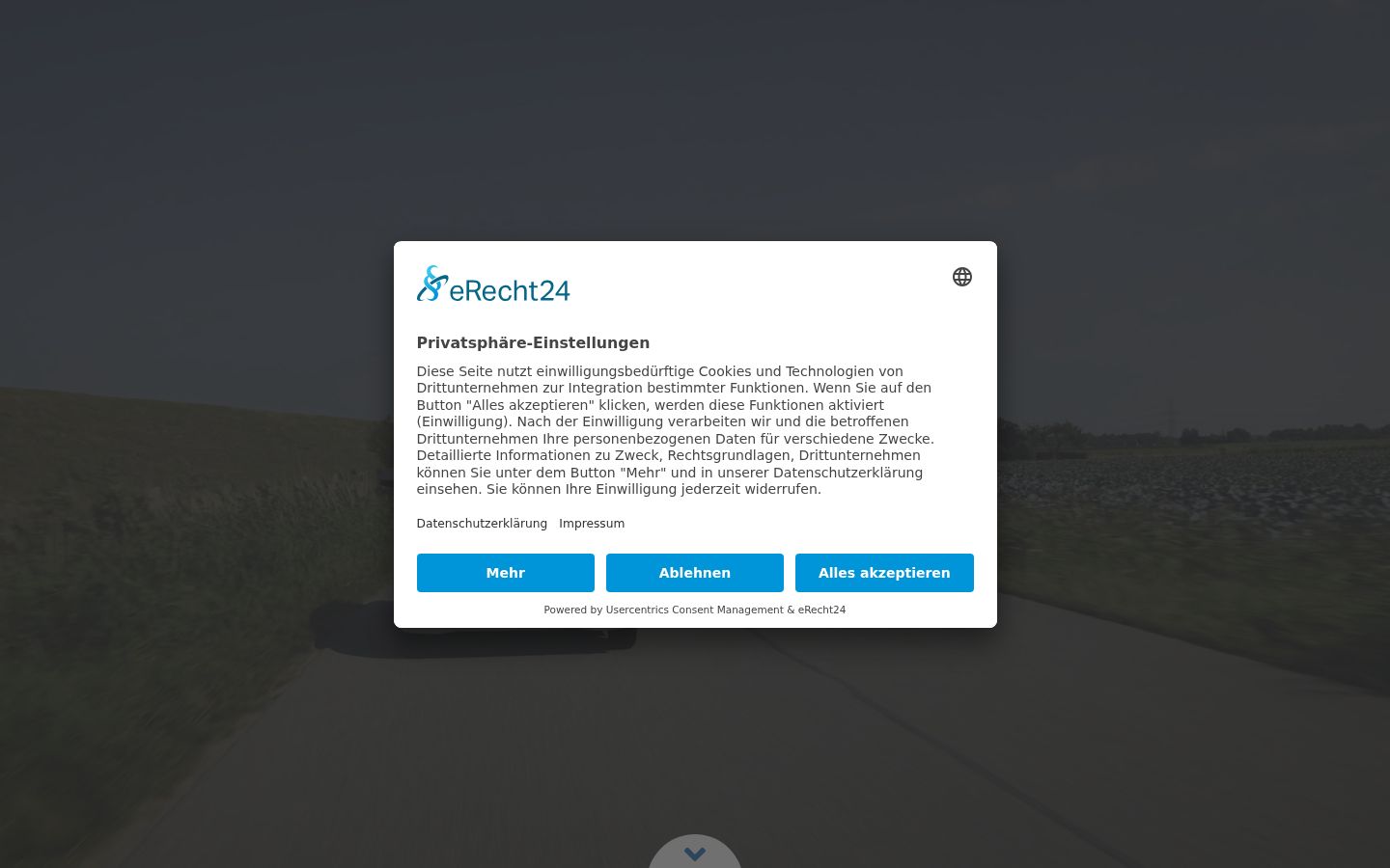 Screenshot of the consent banner shown before any interaction