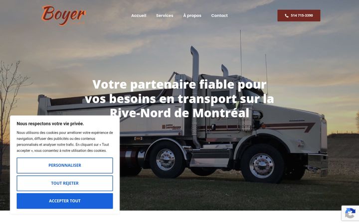 Screenshot of boyertransport.ca