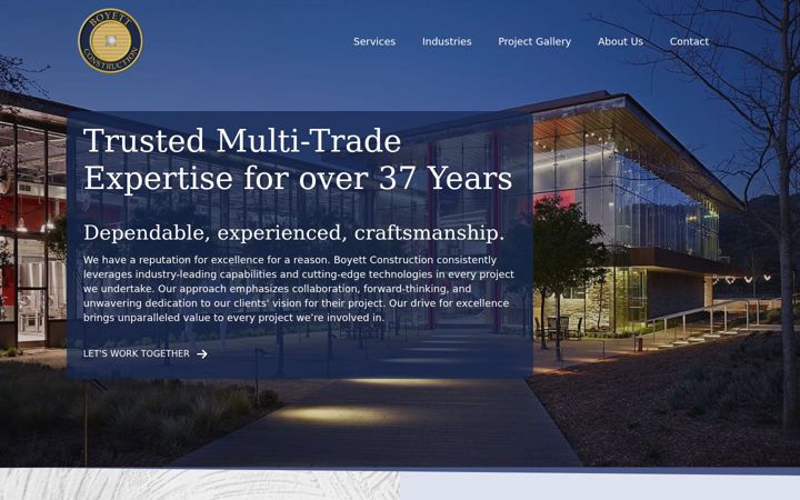 Screenshot of boyettconstruction.com