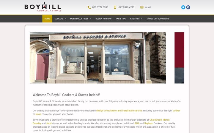 Screenshot of boyhillcookers.com