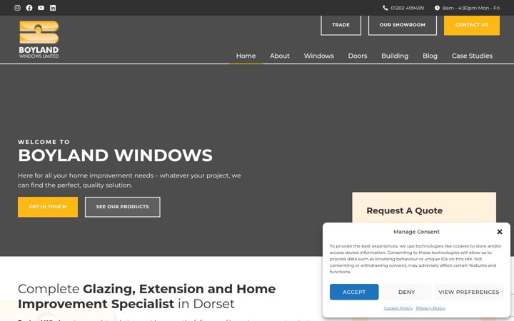 Screenshot ta' boylandwindows.co.uk