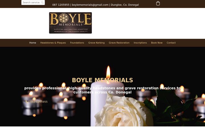 Screenshot of boylememorials.ie