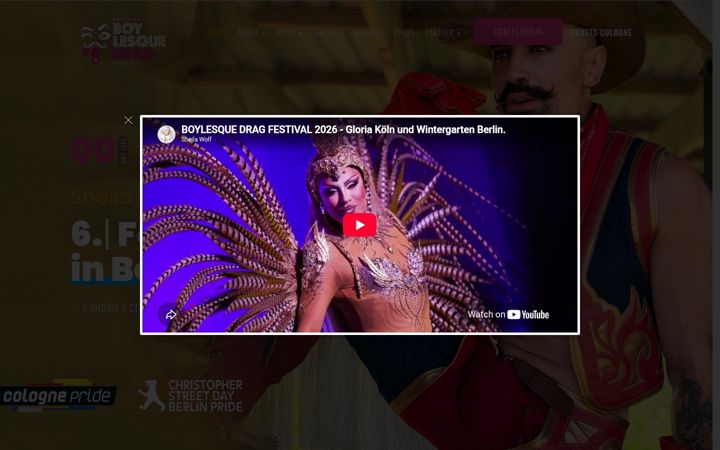 Screenshot of boylesque-festival.de