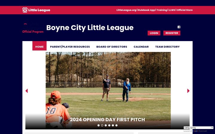 Screenshot of boynecitylittleleague.org