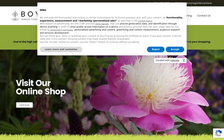 Screenshot of boynegardencentre.ie
