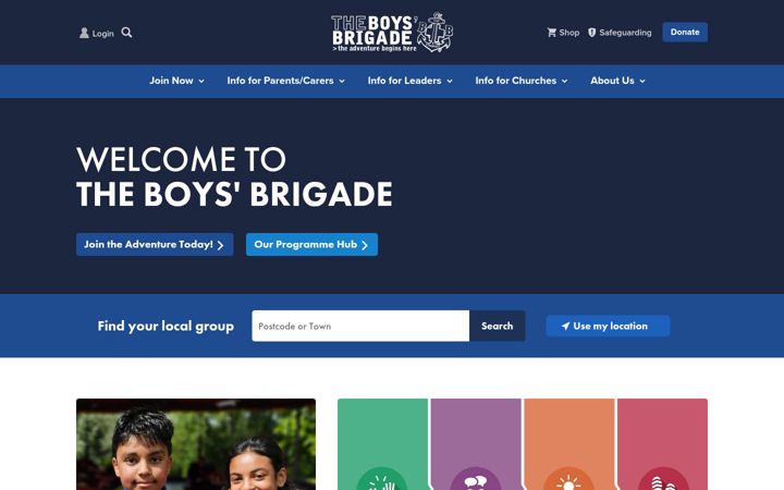 Screenshot of boys-brigade.org.uk
