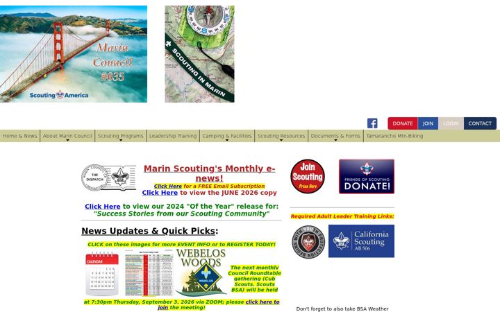 Screenshot of boyscouts-marin.org
