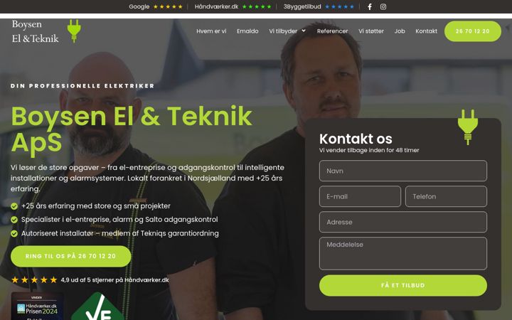 Screenshot of boysen-el.dk