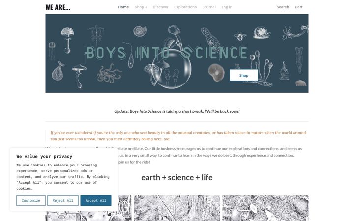 Screenshot of boysintoscience.com