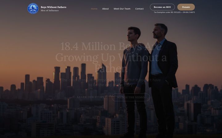 Screenshot of boyswithoutfathers.org
