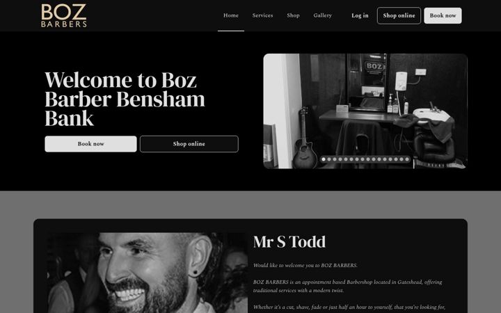 Screenshot ta' bozbarbers.co.uk