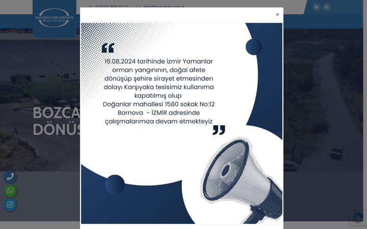 Screenshot of bozcahan.com.tr