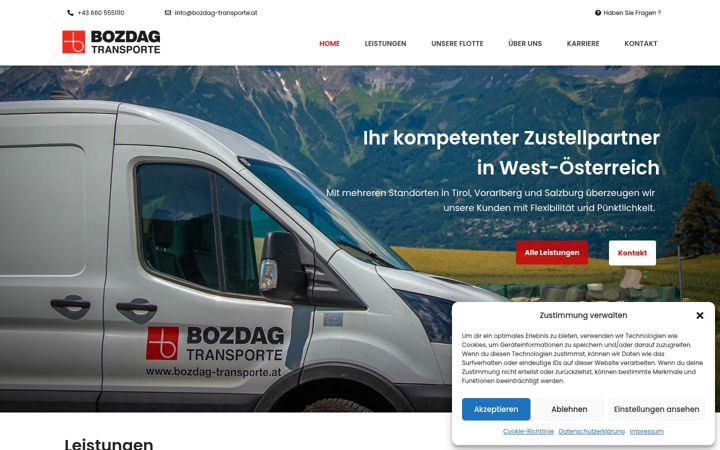 Screenshot of bozdag-transporte.at