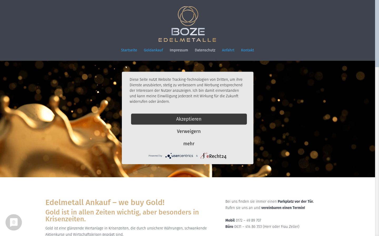 Screenshot tal-banner tal-kunsens muri qabel kwalunkwe interazzjoni