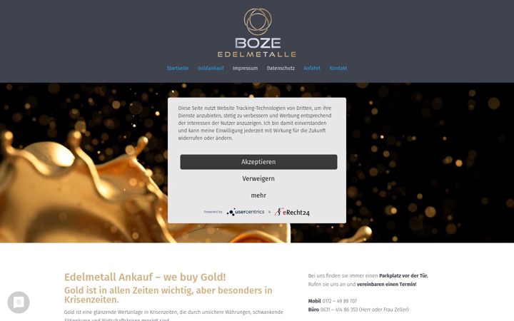 Screenshot of boze-edelmetalle.de