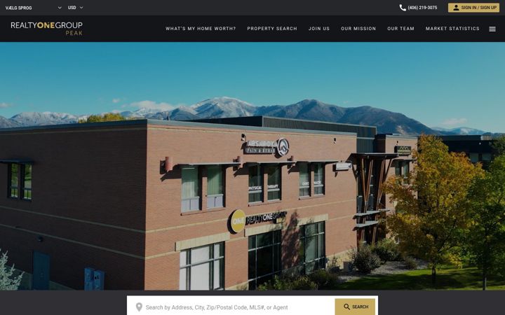 Screenshot of bozemanrealtyone.com