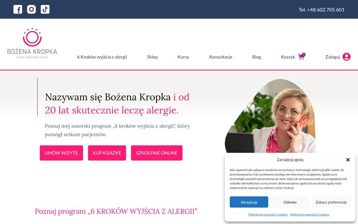 Screenshot of bozenakropka.pl