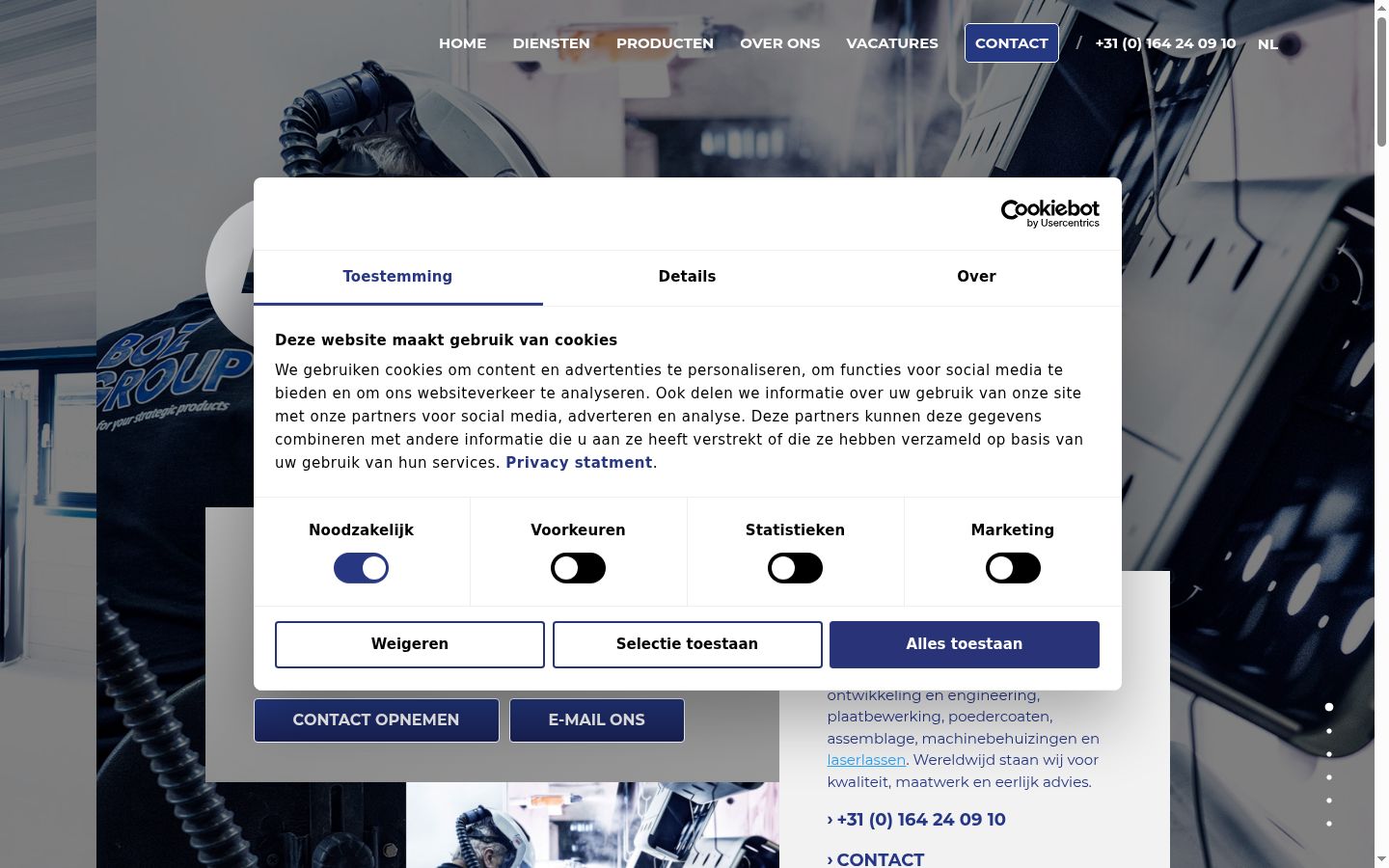 Screenshot of the consent banner shown before any interaction
